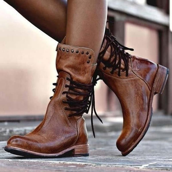 Ciss™ Kozaki sznurowane w stylu vintage