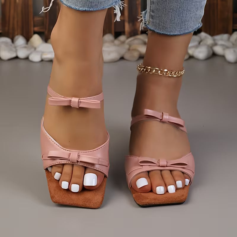 Valentina Buty slingback na obcasie – elegancki akcent w kokardzie