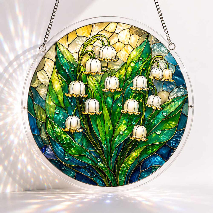 Akrylowy suncatcher w formie układanki - Lily Bells