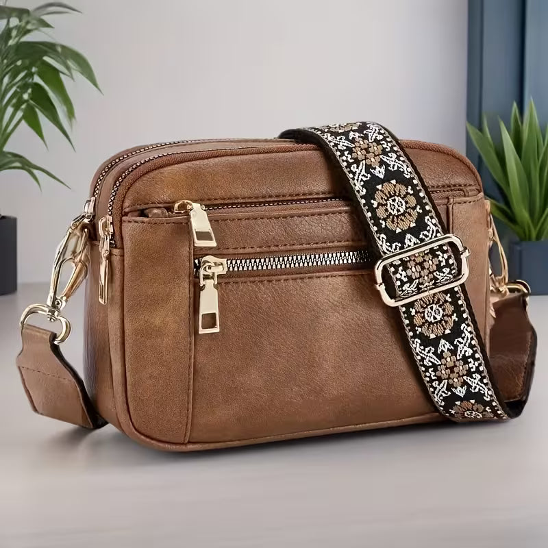 CALISTA | Elegancka kwadratowa torebka na ramię z paskiem krzyżowym