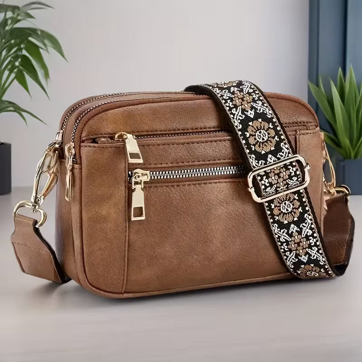 CALISTA | Elegancka kwadratowa torebka na ramię z paskiem krzyżowym