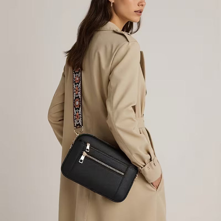 CALISTA | Elegancka kwadratowa torebka na ramię z paskiem krzyżowym