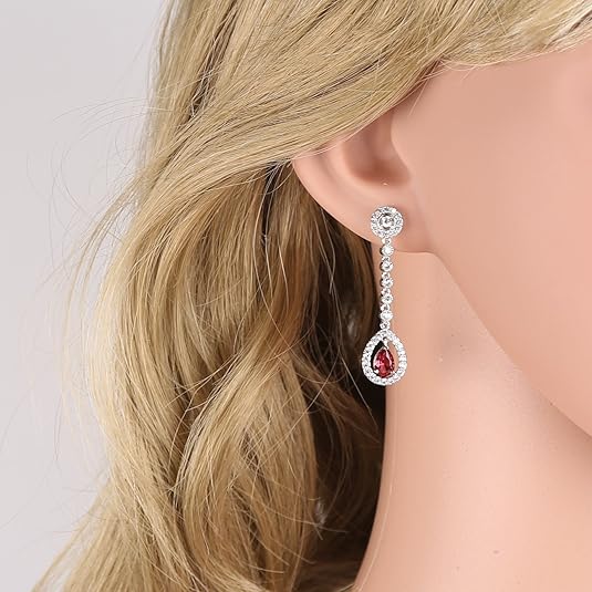 Zestaw naszyjnika i kolczyków Ruby Halo | Białe złoto