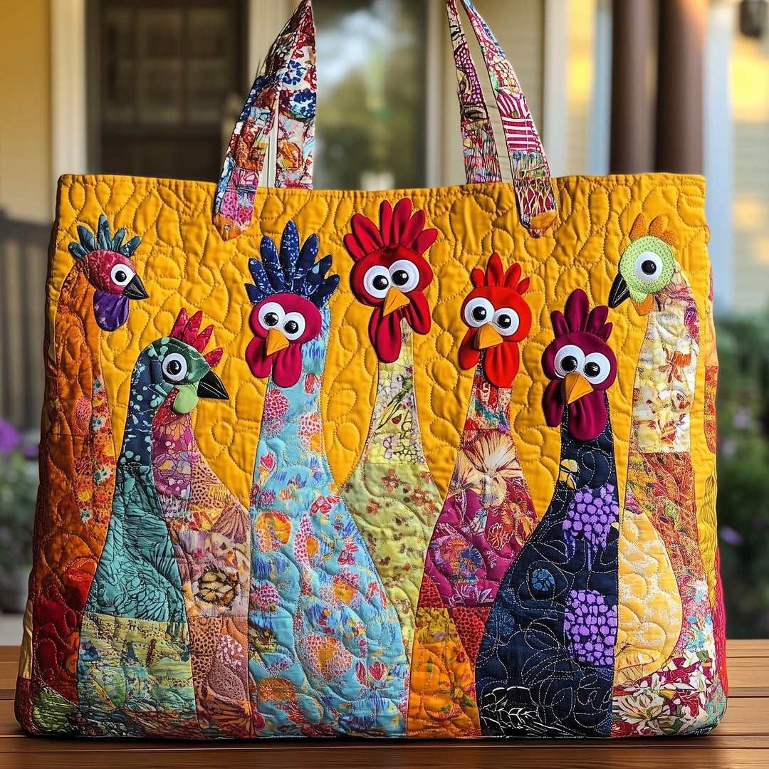 Funky Chicken Crew Pikowana torba typu tote - Odważny, zabawny styl na co dzień