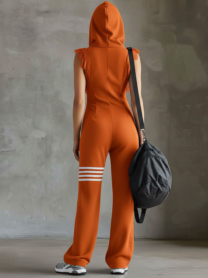Giada Retro kombinezon sportowy z kapturem w paski – styl inspirowany vintage