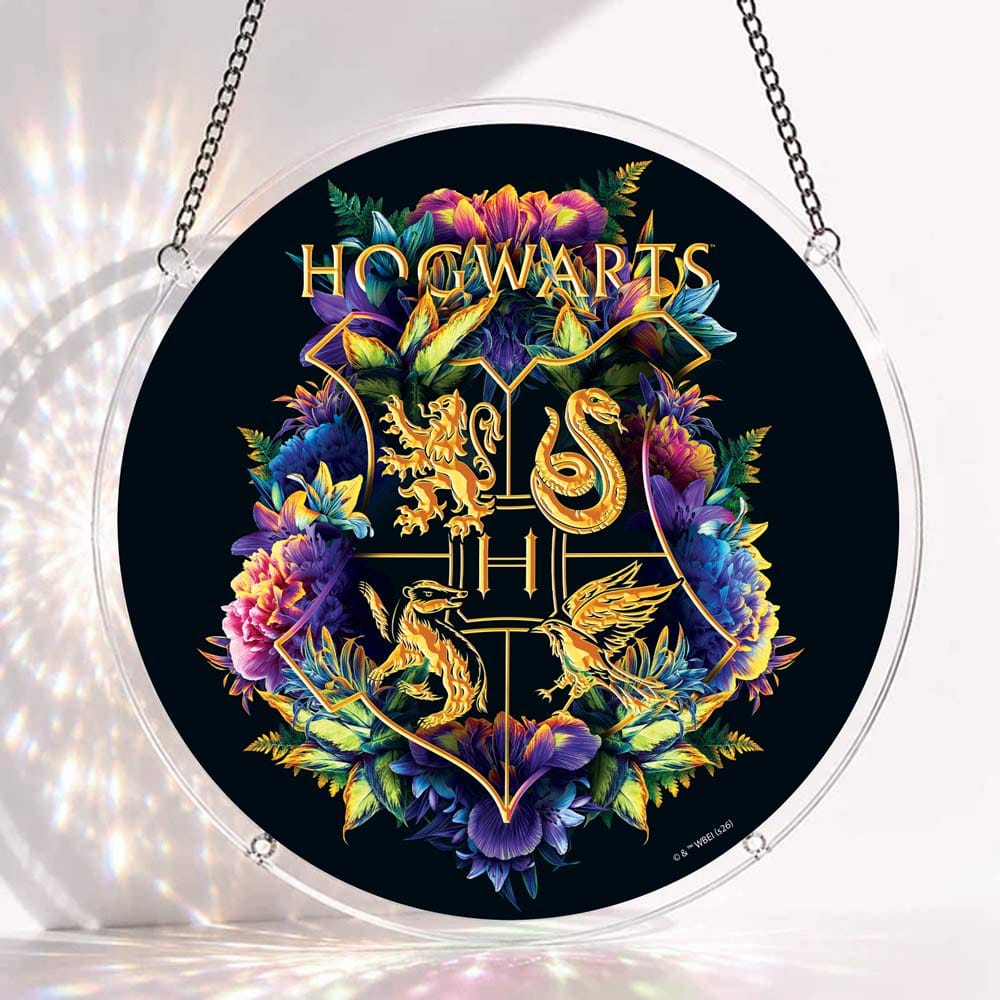 Akrylowa zawieszka na słońce w formie układanki - Herb Hogwartu - Współpraca z Crafthub