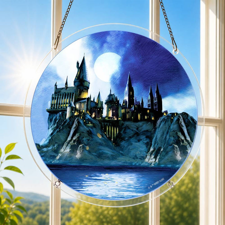 Akrylowa zawieszka łapiąca słońce w formie układanki – Magiczny Zamek Hogwartu – Współpraca z Crafthub