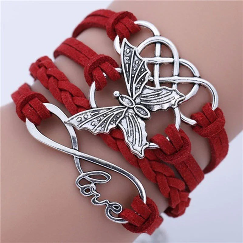 Bransoletka vintage Love z motylem