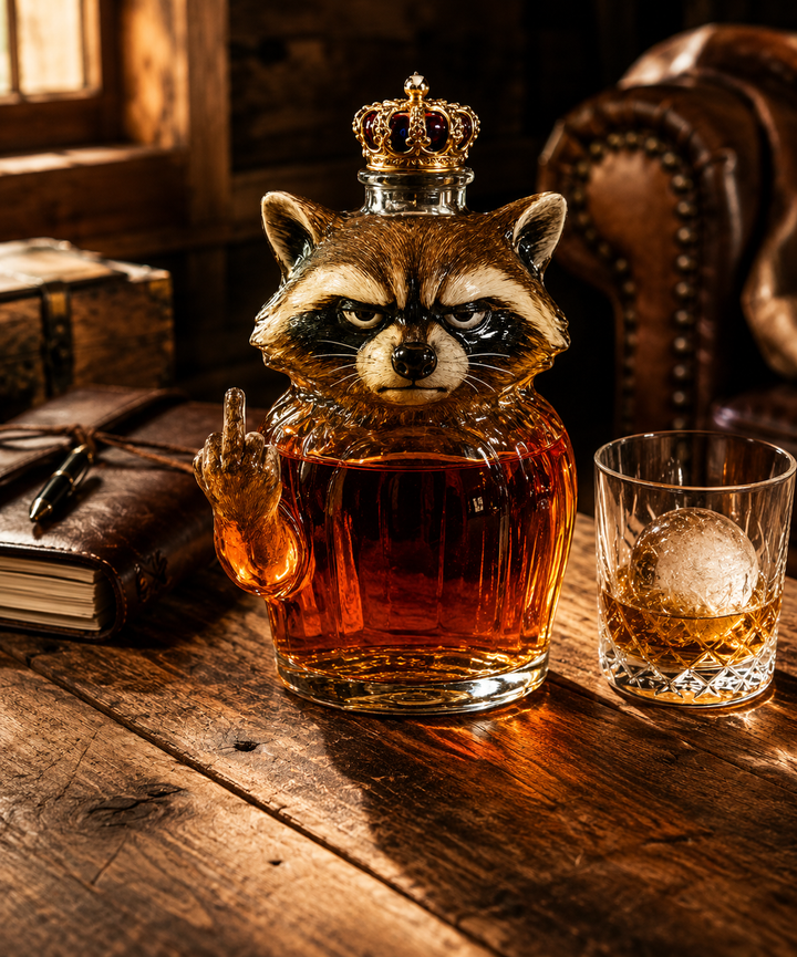 Butelka whisky — Edycja Raccoon Rebelle