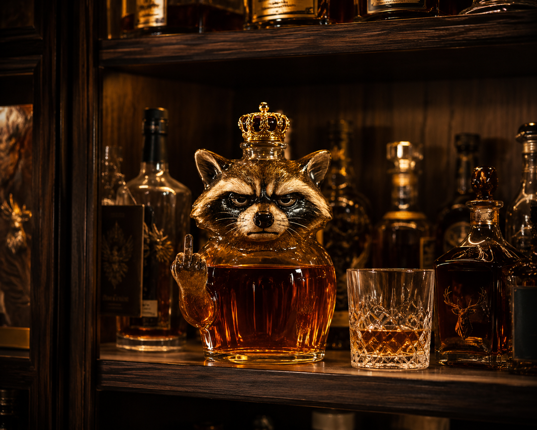 Butelka whisky — Edycja Raccoon Rebelle