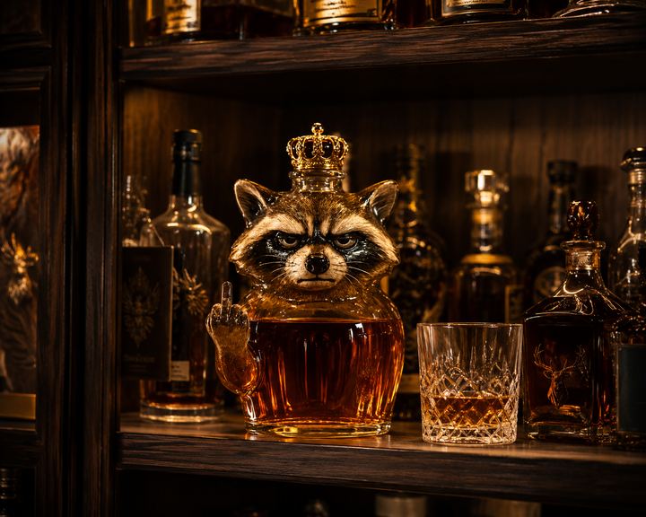 Butelka whisky — Edycja Raccoon Rebelle