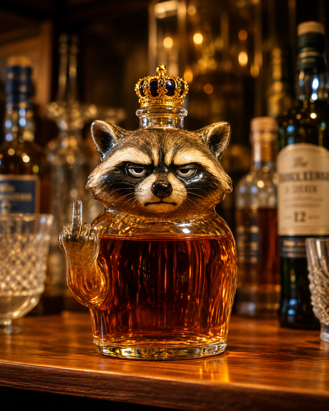 Butelka whisky — Edycja Raccoon Rebelle