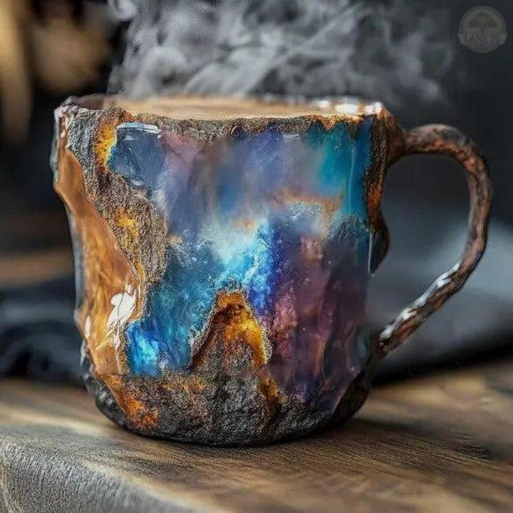 Mineralne kubki do kawy nasączone kryształami