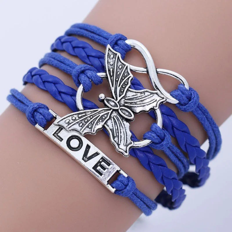 Bransoletka vintage Love z motylem