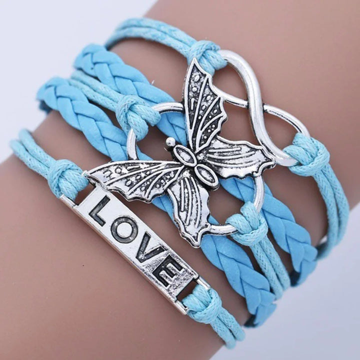 Bransoletka vintage Love z motylem