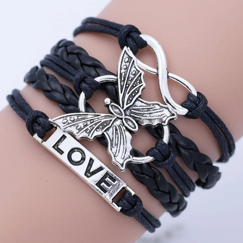 Bransoletka vintage Love z motylem