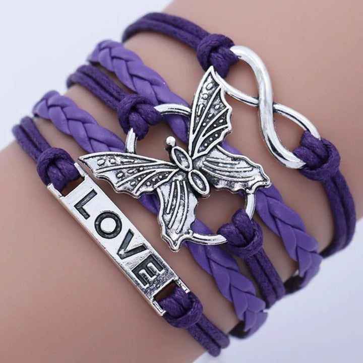 Bransoletka vintage Love z motylem