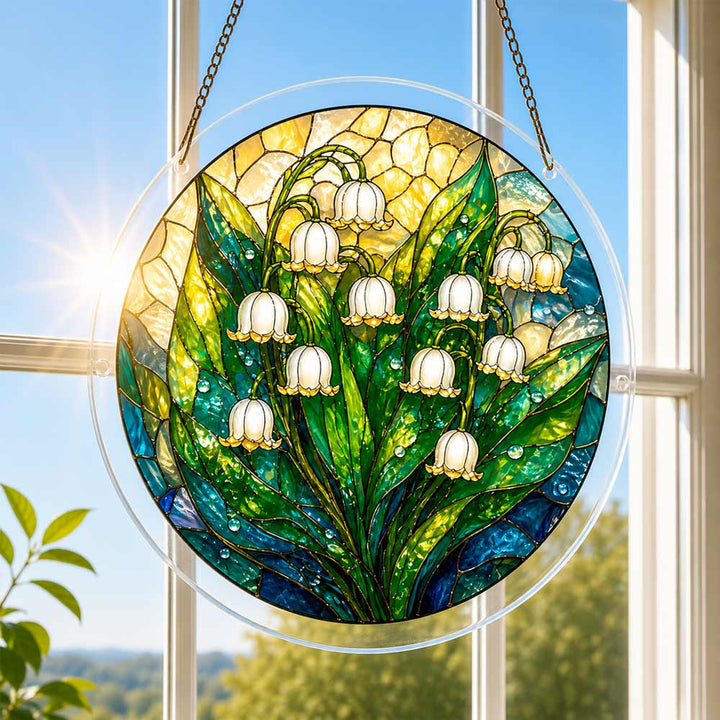 Akrylowy suncatcher w formie układanki - Lily Bells