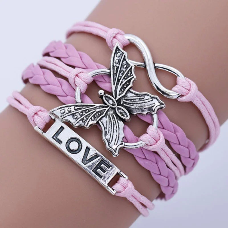 Bransoletka vintage Love z motylem