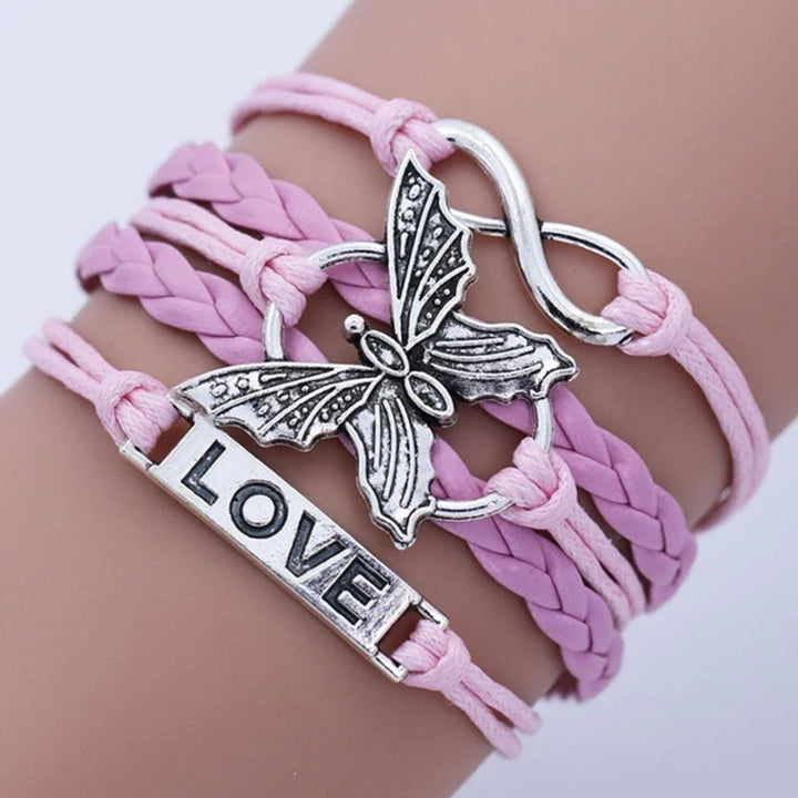 Bransoletka vintage Love z motylem