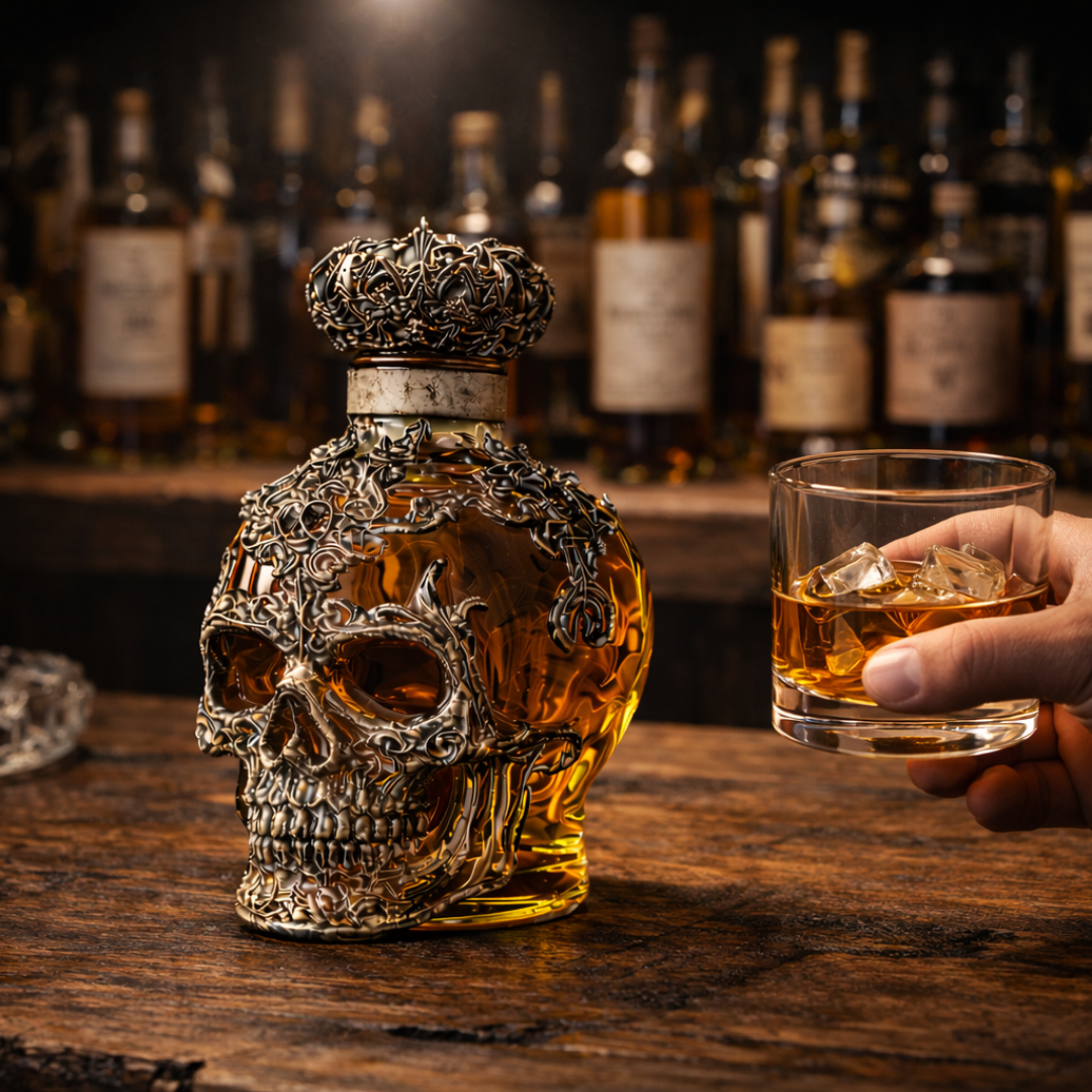 Butelka whisky – edycja czaszek