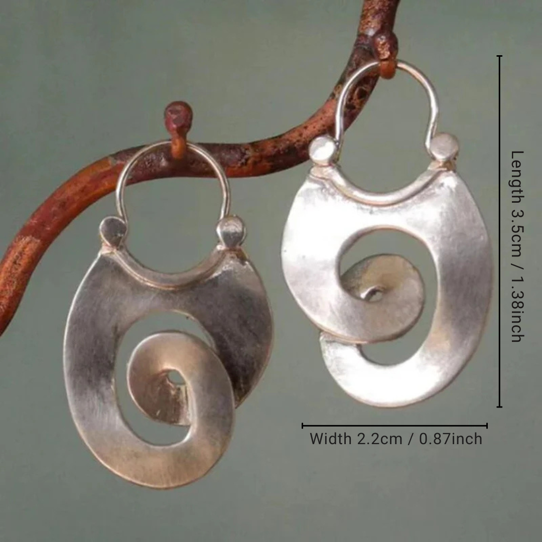 Spiralne srebrne kolczyki vintage
