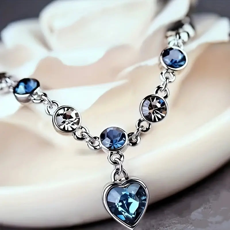 Bransoletka Ocean Heart Glow | Białe złoto
