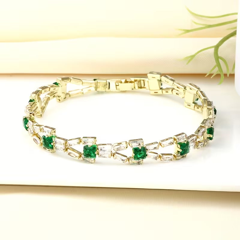 Bransoletka tenisowa Verde Link | Złoto
