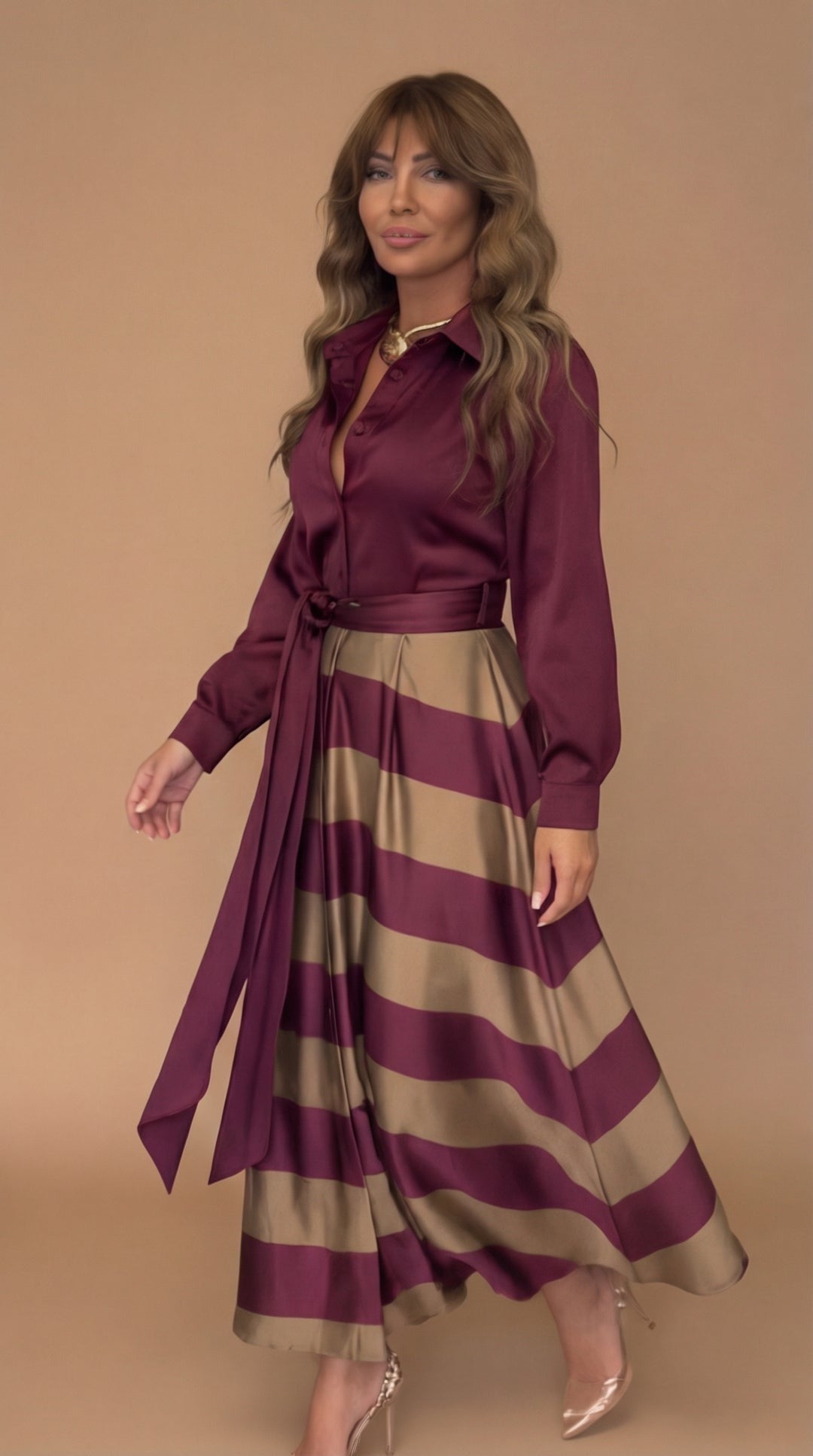 Mila™ | Sukienka maxi w paski