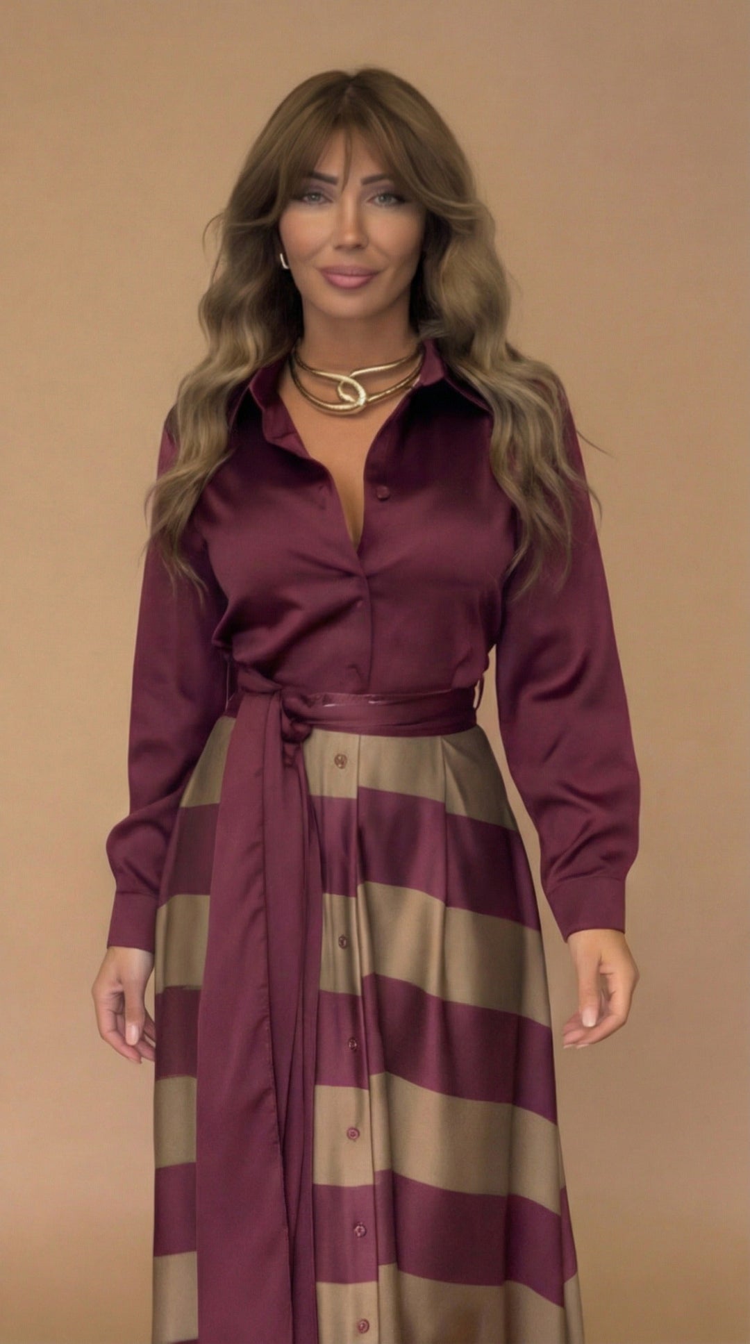 Mila™ | Sukienka maxi w paski