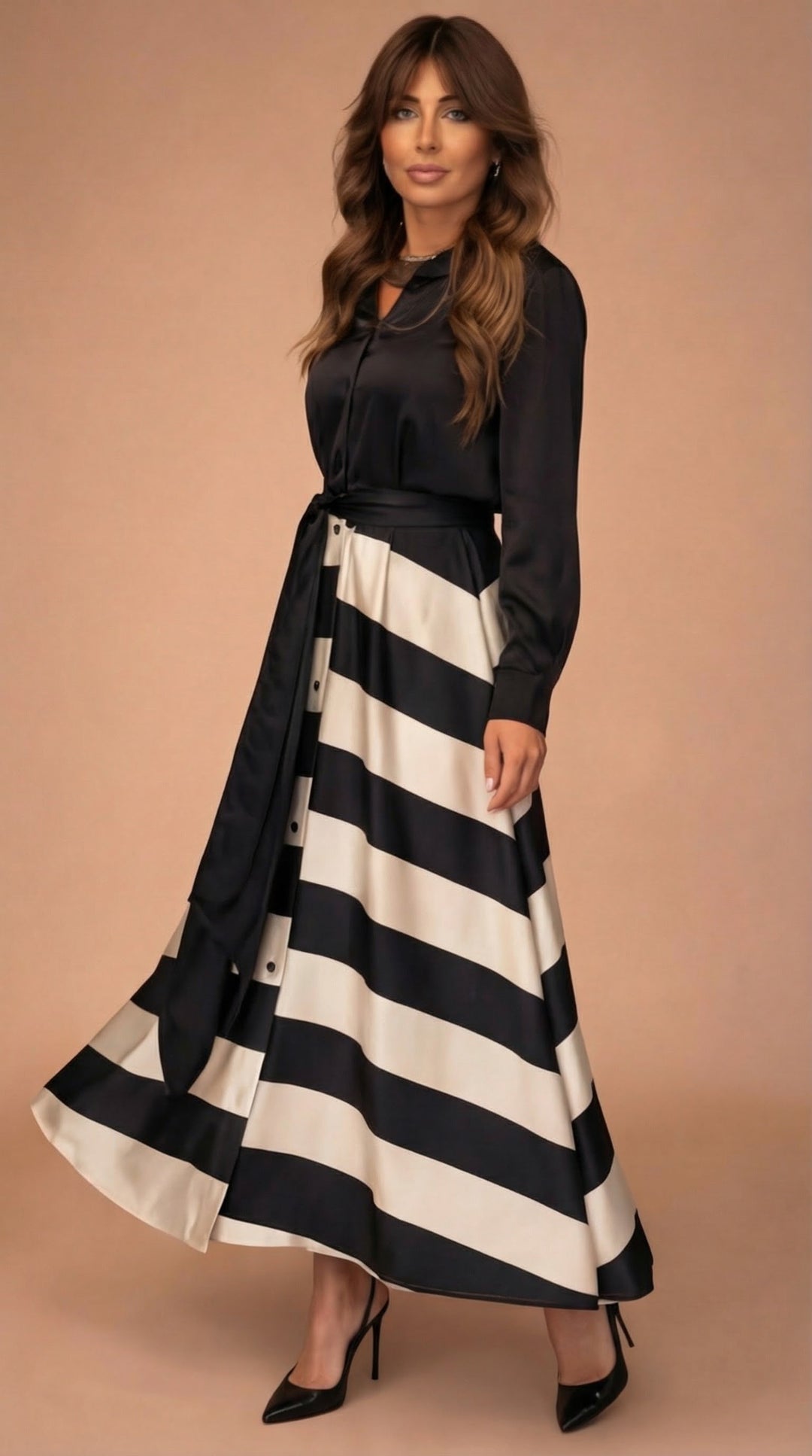 Mila™ | Sukienka maxi w paski