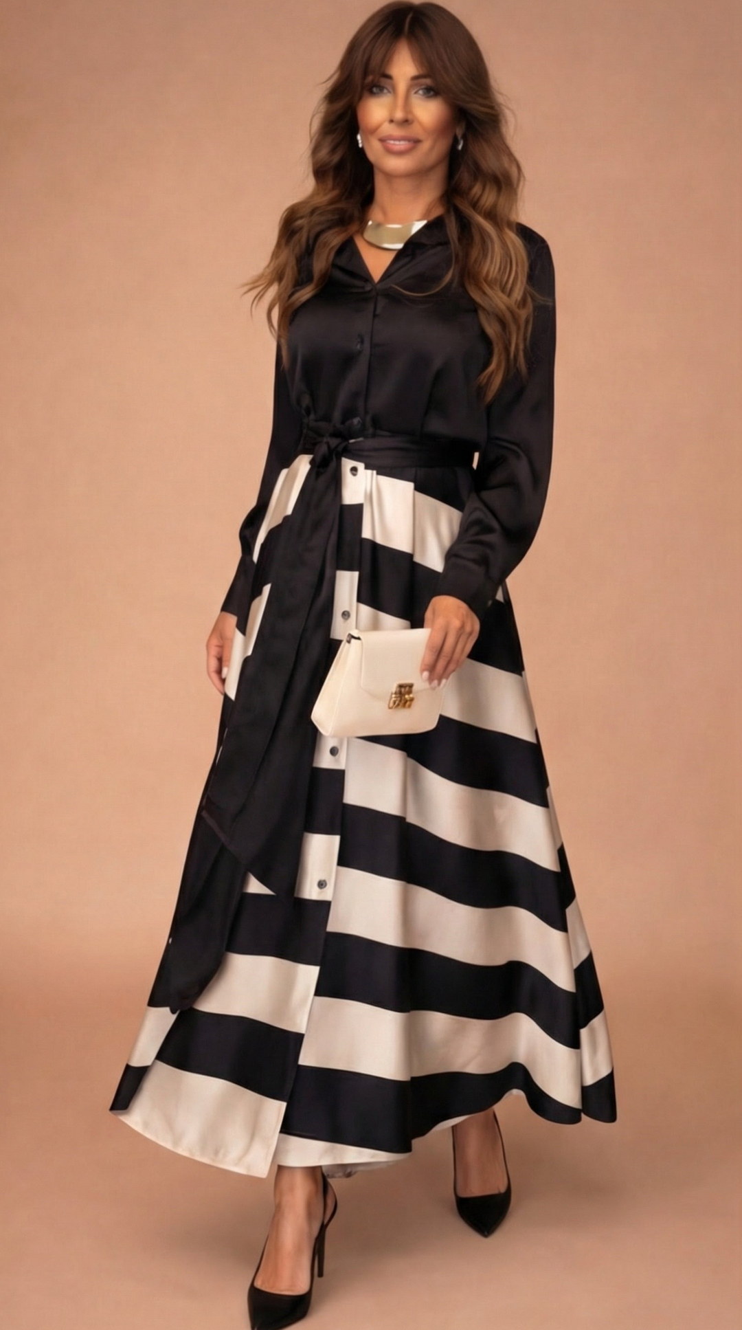 Mila™ | Sukienka maxi w paski