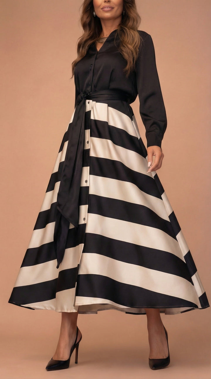 Mila™ | Sukienka maxi w paski