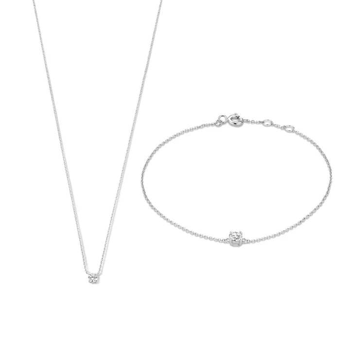 Zestaw Cléa z kamieniem moissanite | Złoto