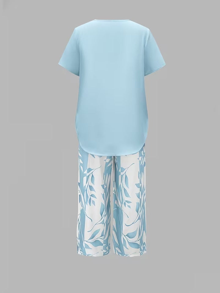 Avy™ | Zestaw dwuczęściowy w stylu casual z nadrukiem liści