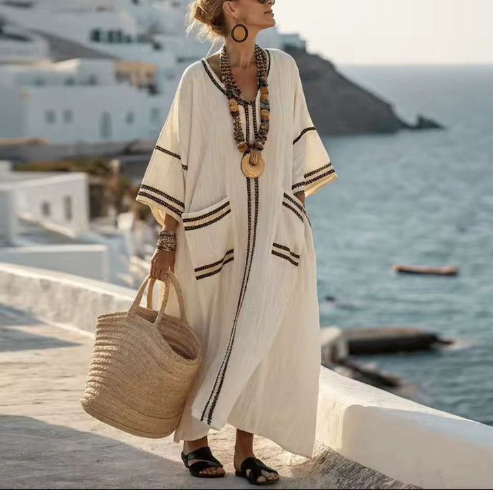 Elegancka Mary - Długa plażowa sukienka na stylowy letni wygląd